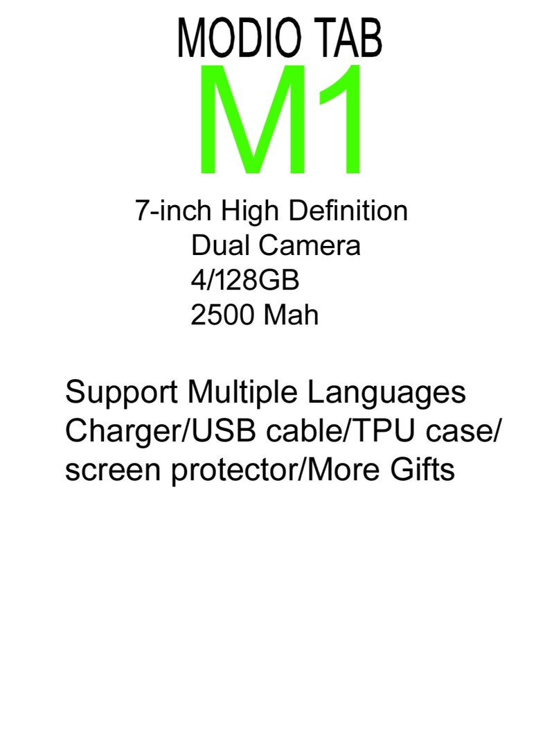 تعديل علامة التبويب جهاز لوحي M1 للأطفال الأولاد، كاميرا مزدوجة، شاشة 7 بوصة، ذاكرة وصول عشوائي 4 جيجابايت، ذاكرة تخزين داخلية 128 جيجابايت - Image 2
